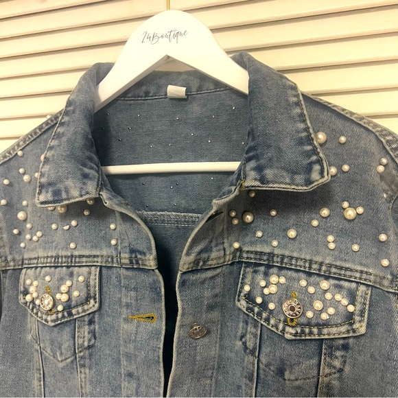 Mother of the Bride Pearl Denim Jacket 4X NWT - Picture 4 of 14